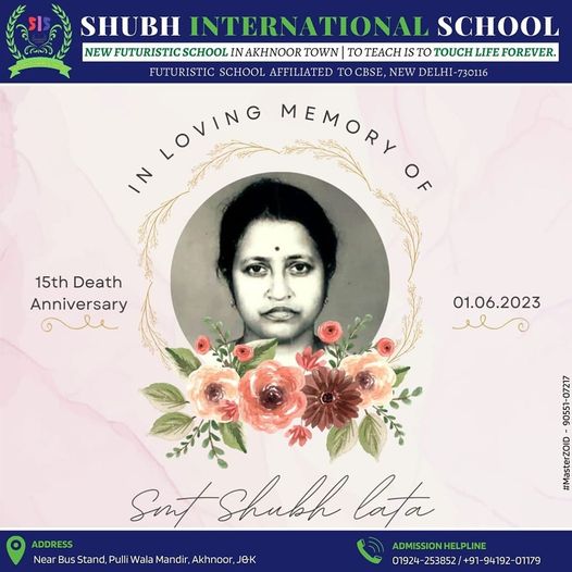 In loving memory of 15th Death Anniversary – Shubh International School ...